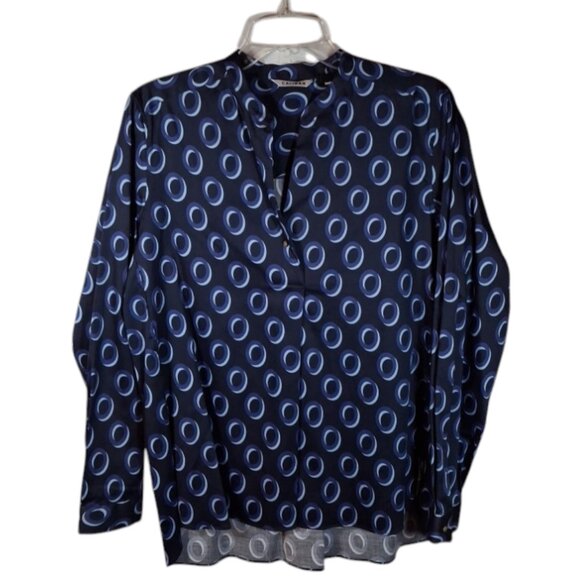 Caliban Essence Chic Concept 2 Tone Blue Women's Top LS Size 46 (10 USA Large) - Picture 1 of 11